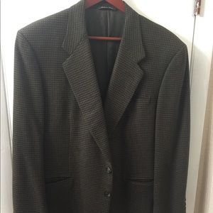 Canali Proposta green and brown cashmere coat